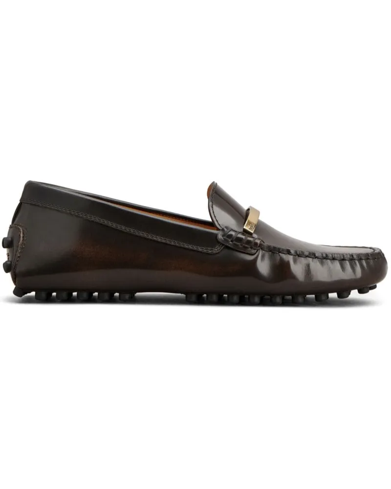 TOD'S Loafer mit Logo-Schild - Braun Braun