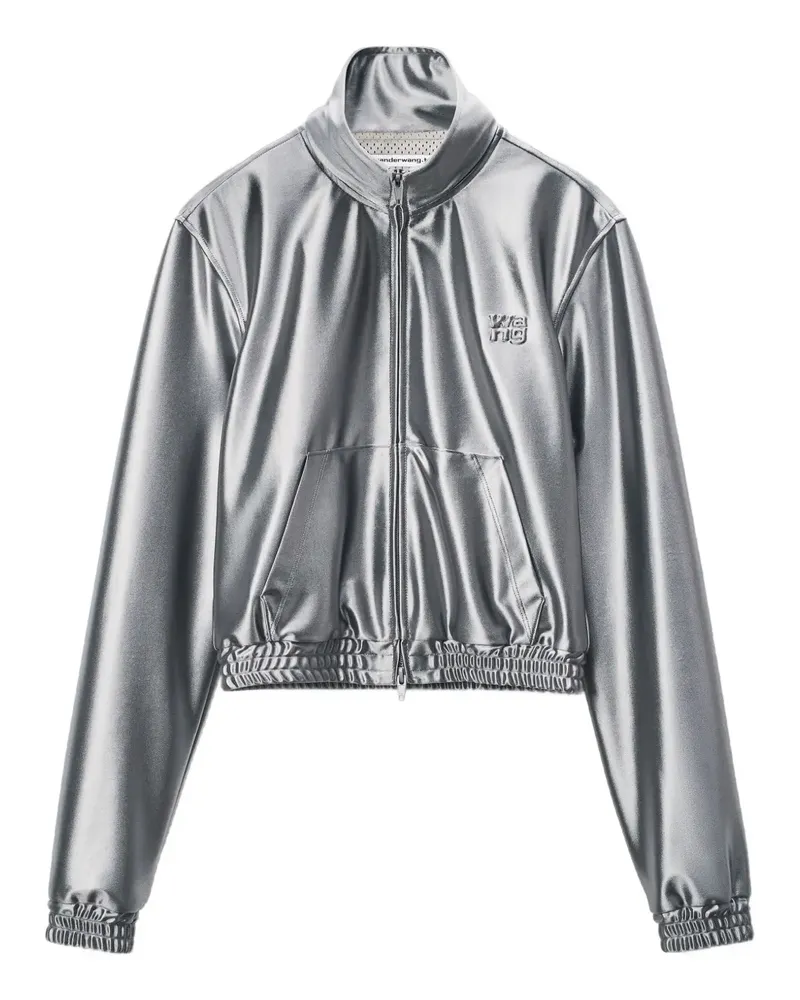 Alexander Wang Sportjacke aus Satin - Silber Silber