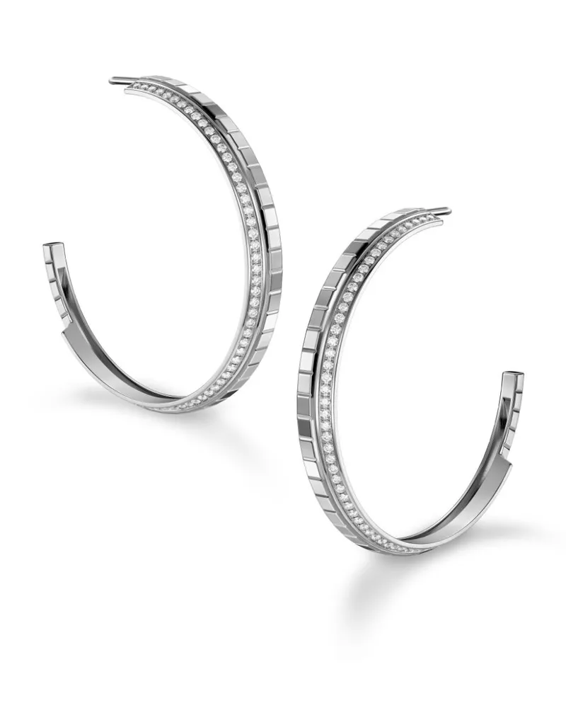Chopard 18kt Ice Cube Weißgoldohrringe mit Diamanten Weiß