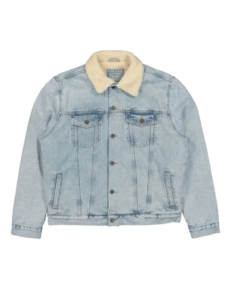 Guess sherpa-collar denim jacket - Blau Blau