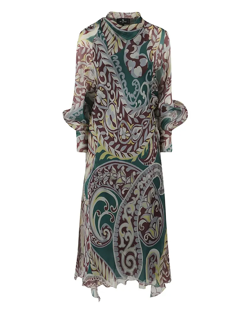 Etro Seidenkleid mit Paisley-Print - Grün Grün