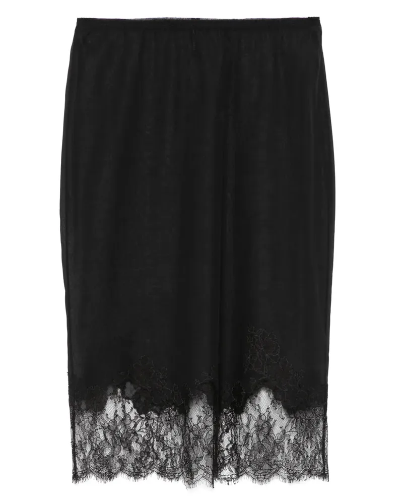 Carine Gilson Half-Slip-Top aus Calais-Caudry-Spitze - Schwarz Schwarz