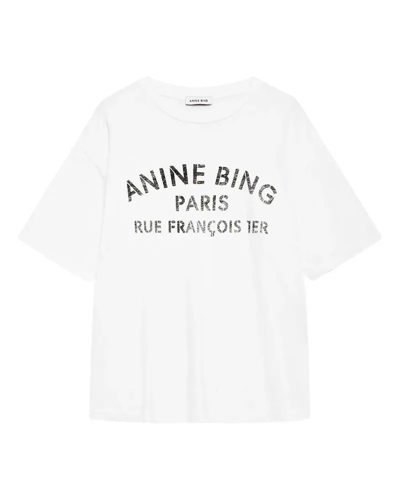 Anine Bing T-Shirt mit Logo-Print - Weiß Weiß