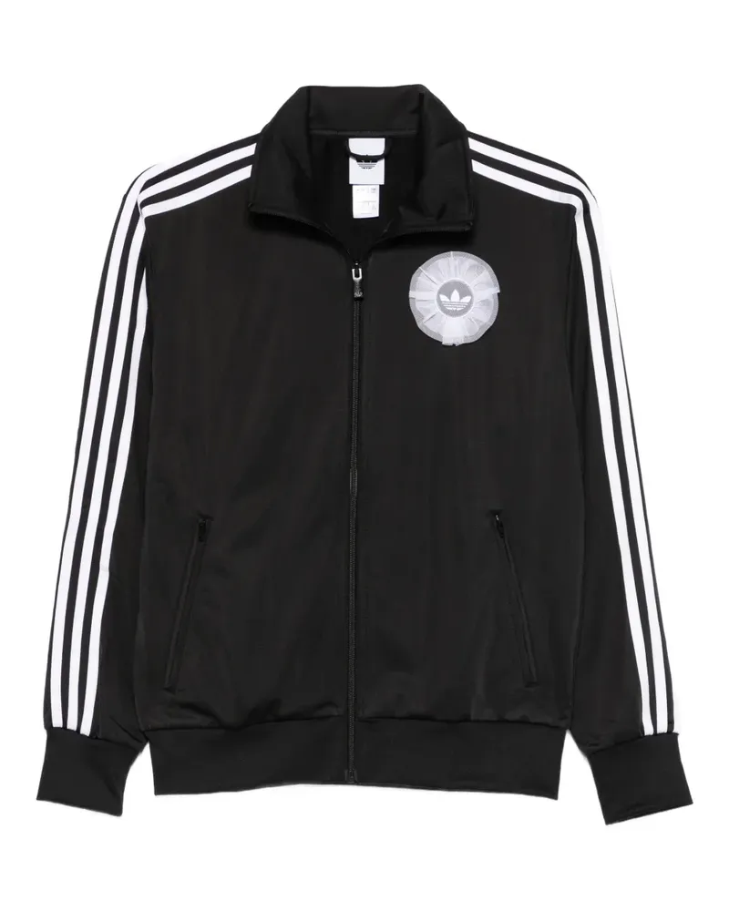 adidas zip-up stripe-detail sweatshirt - Schwarz Schwarz