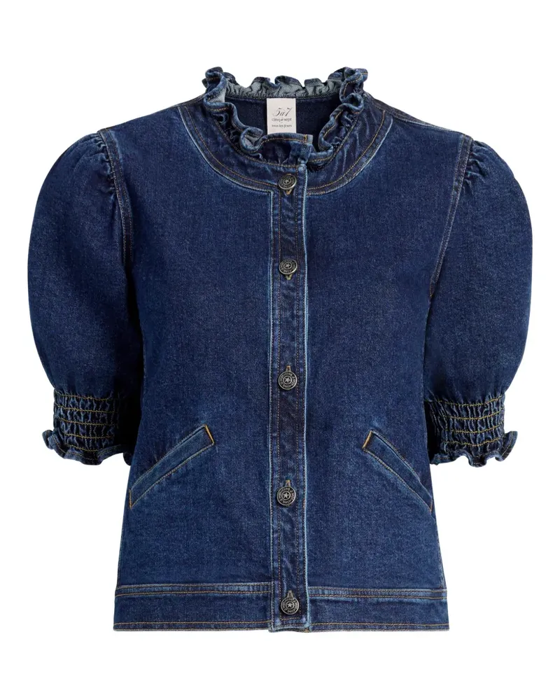 Cinq à Sept Jeansjacke mit Puffärmeln - Blau Blau