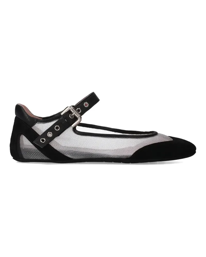 Premiata buckle ballet flats - Schwarz Schwarz