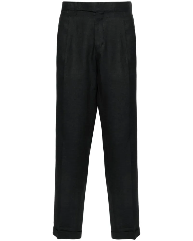 Briglia 1949 Tapered-Hose aus Leinen Schwarz