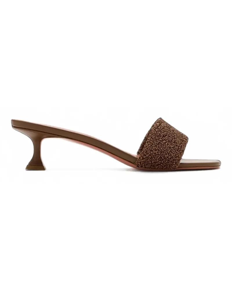 Amina Muaddi Andreea raffia sandals - Braun Braun
