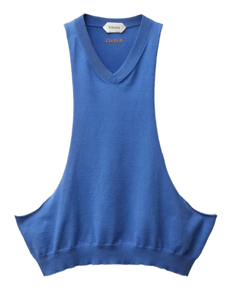 Versace Gestricktes Baumwolltop - Blau Blau