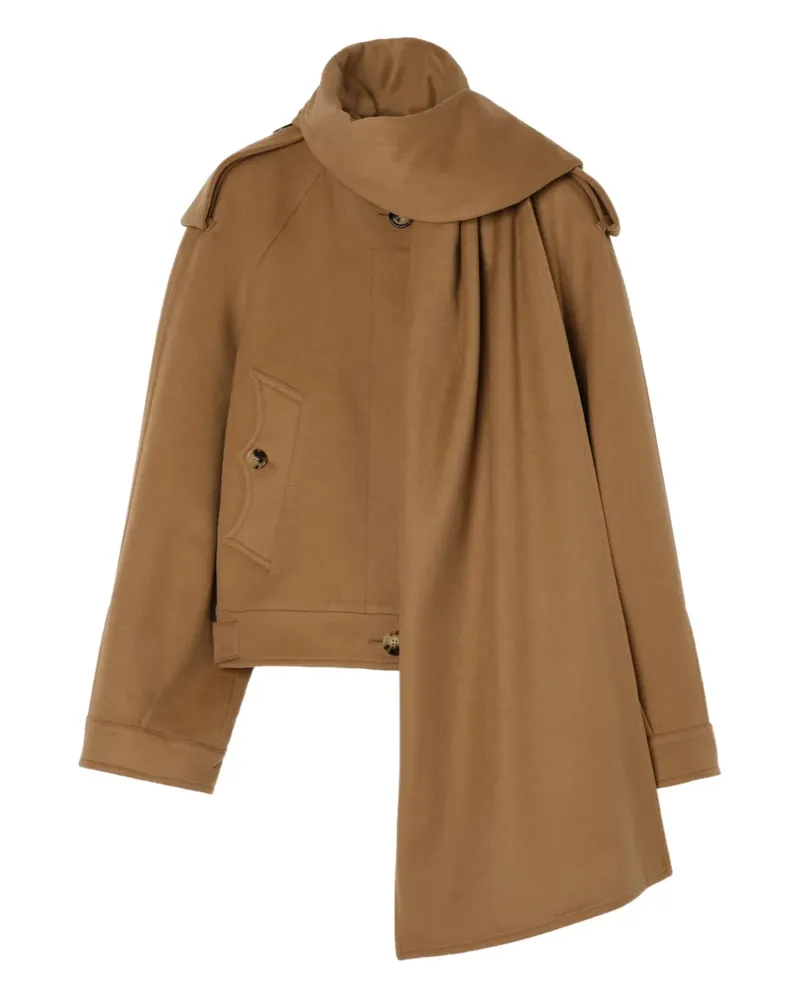 Burberry detachable-scarf jacket - Nude Nude