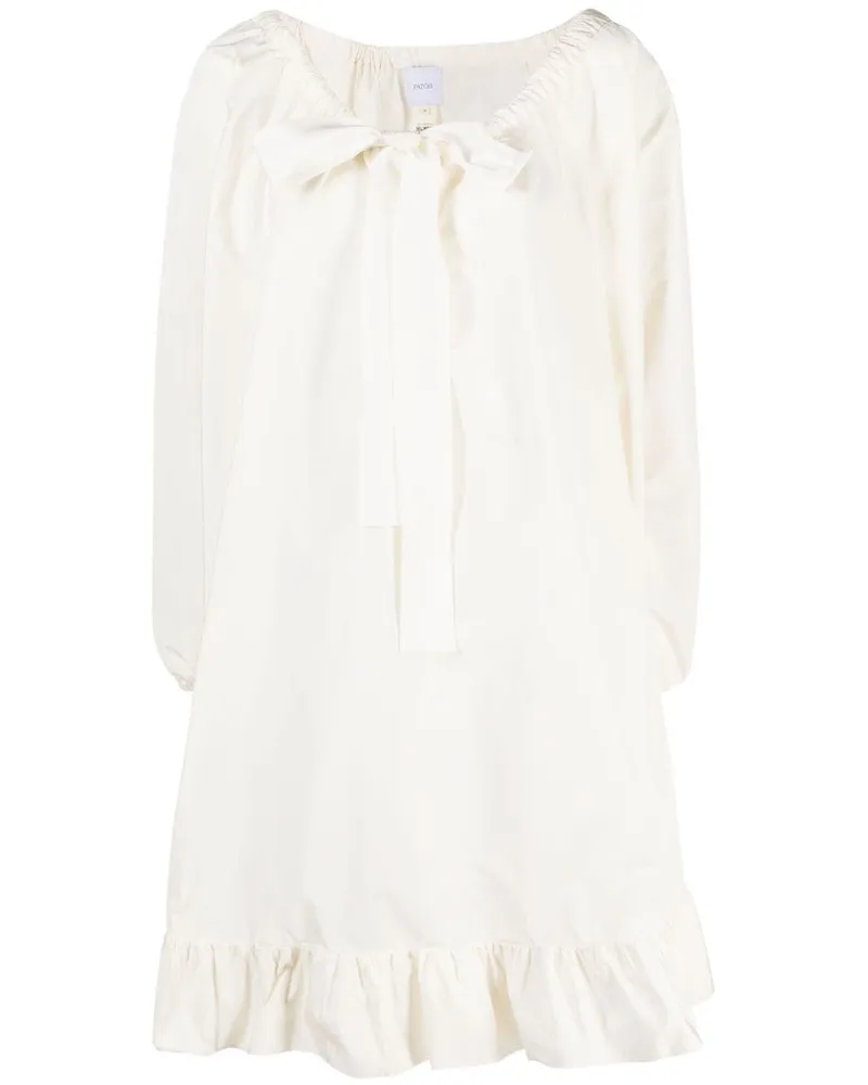 Patou Minikleid mit Schleifenkragen - Weiß Weiß