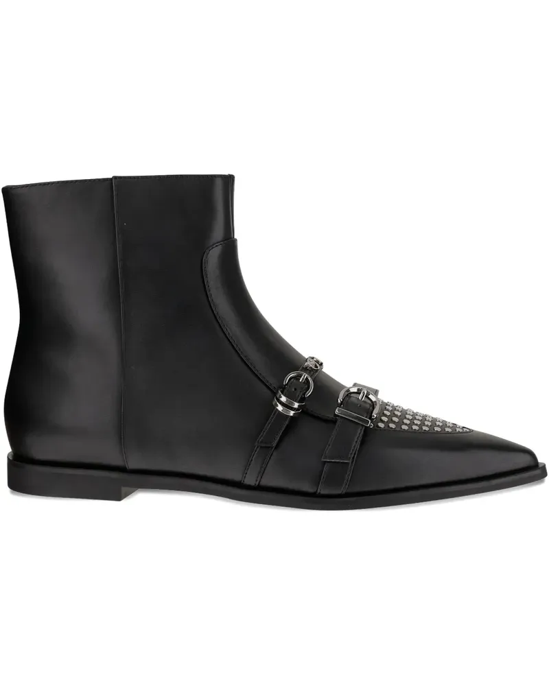 Pinko Spitze Stiefel mit Schnallendetail - Schwarz Schwarz