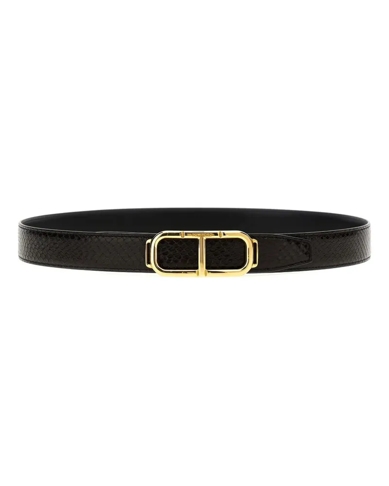 Tom Ford Gürtel mit T-Logo - Braun Braun