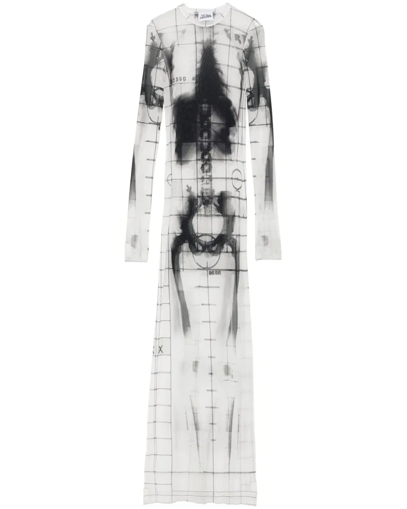 Jean Paul Gaultier Squeletor Maxikleid - Weiß Weiß
