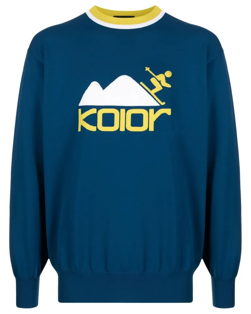 kolor Pullover mit Intarsien-Logo - Schwarz Schwarz