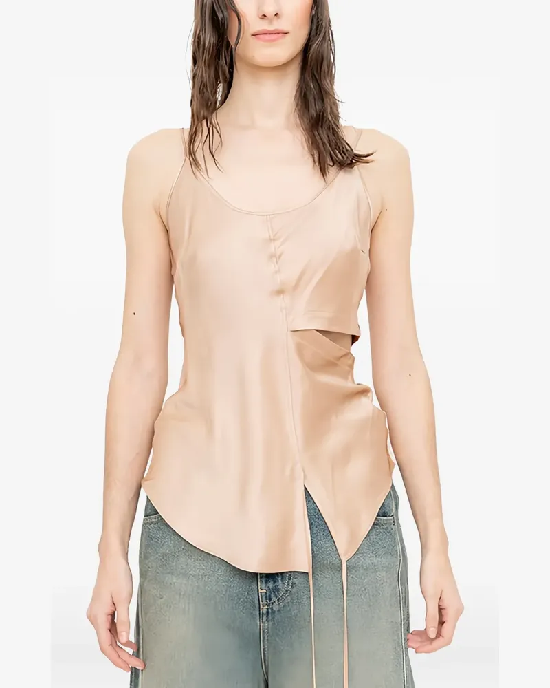 Andrea Ya'aqov cut-out asymmetric tank top - Nude Nude