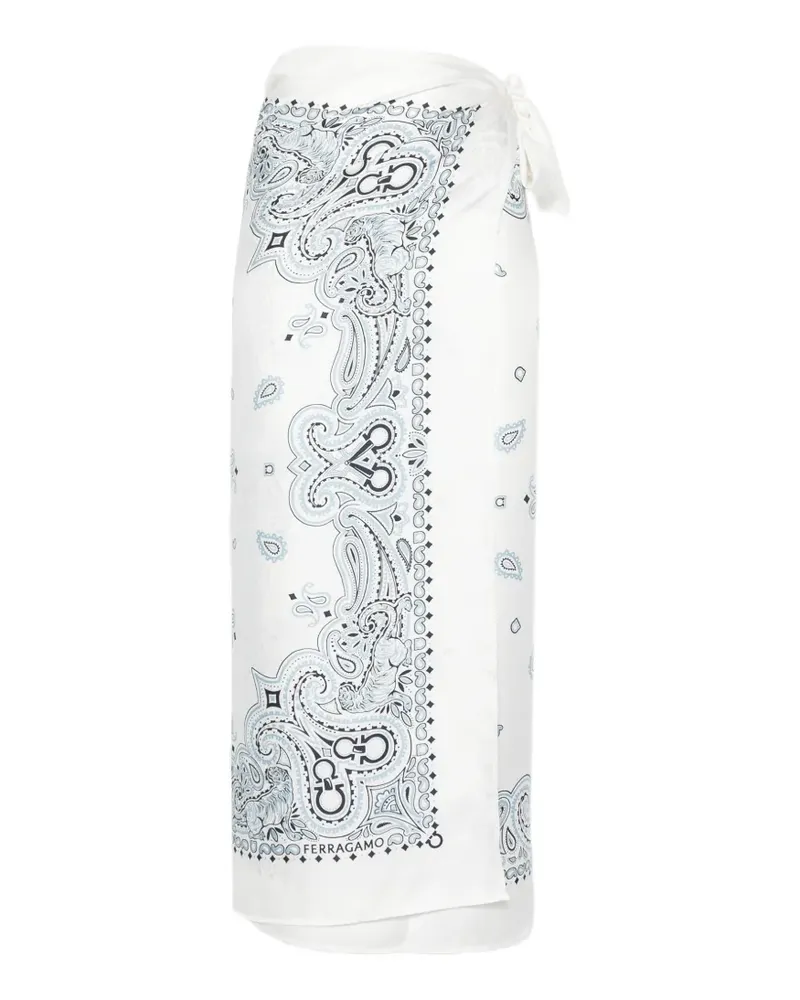 Ferragamo Gancini paisley-print pareo - Weiß Weiß