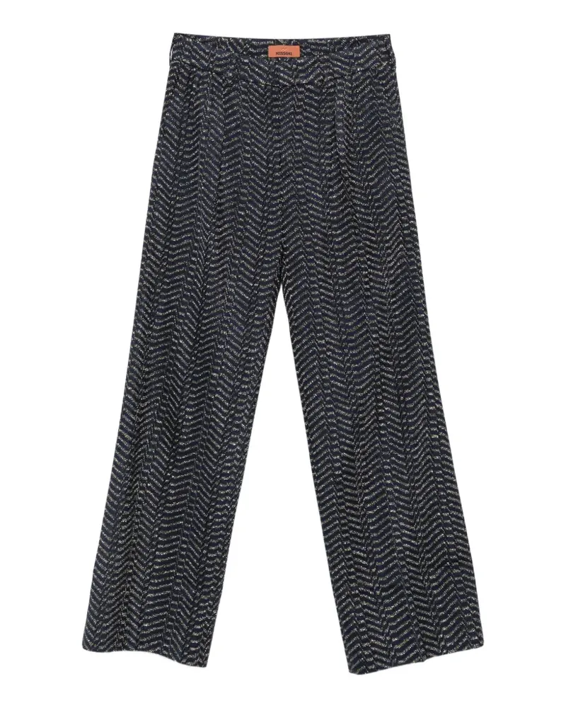 Missoni zigzag-knit palazzo pants - Blau Blau
