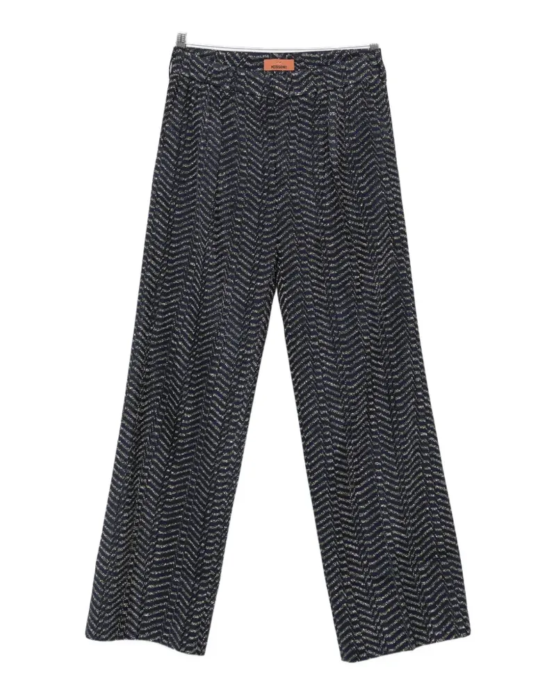 Missoni zigzag-knit palazzo pants - Blau Blau