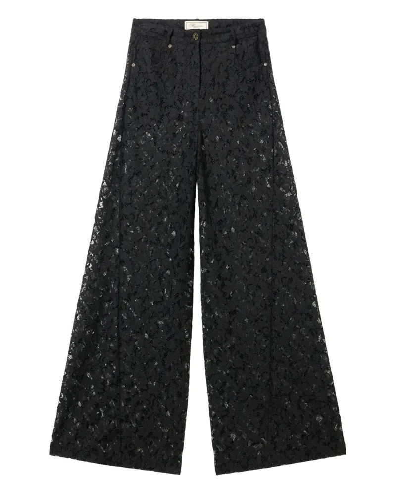 Blumarine Hose mit rébrodé-Spitze - Schwarz Schwarz
