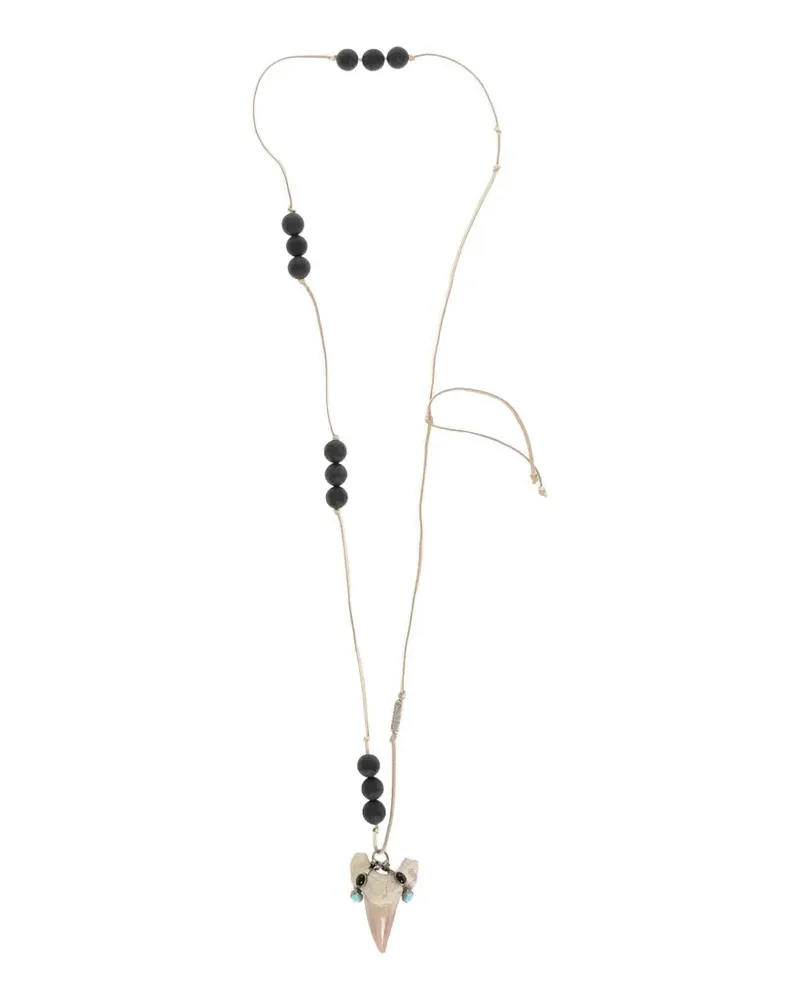 Dsquared2 shark-tooth leather necklace - Silber Silber