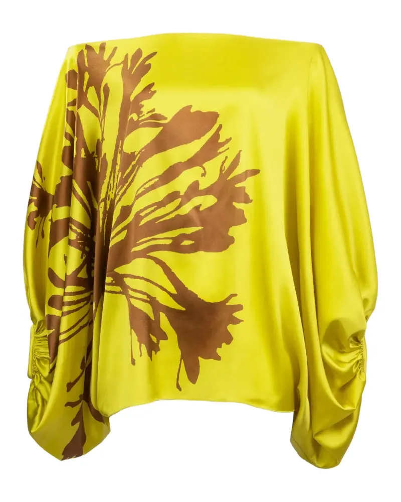 Silvia Tcherassi Geraffte Bluse mit Bellagio-Print - Gelb Gelb