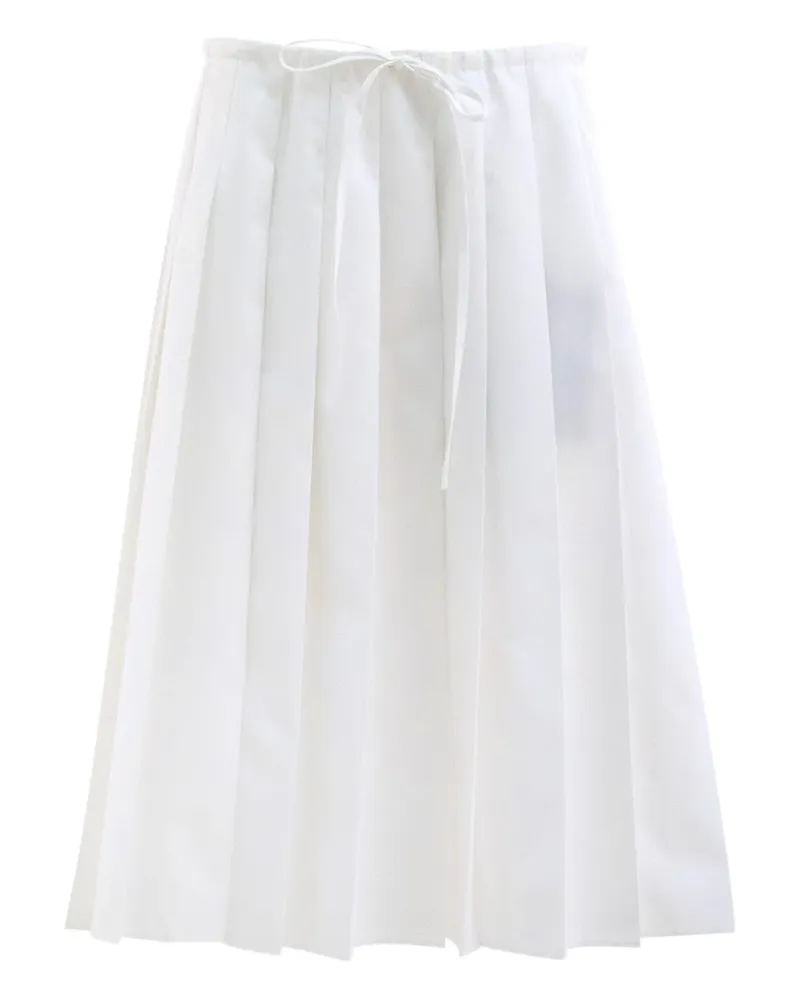 Prada tie pleated midi skirt - Weiß Weiß
