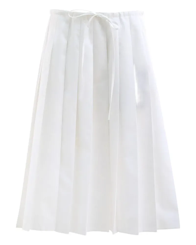 Prada tie pleated midi skirt - Weiß Weiß