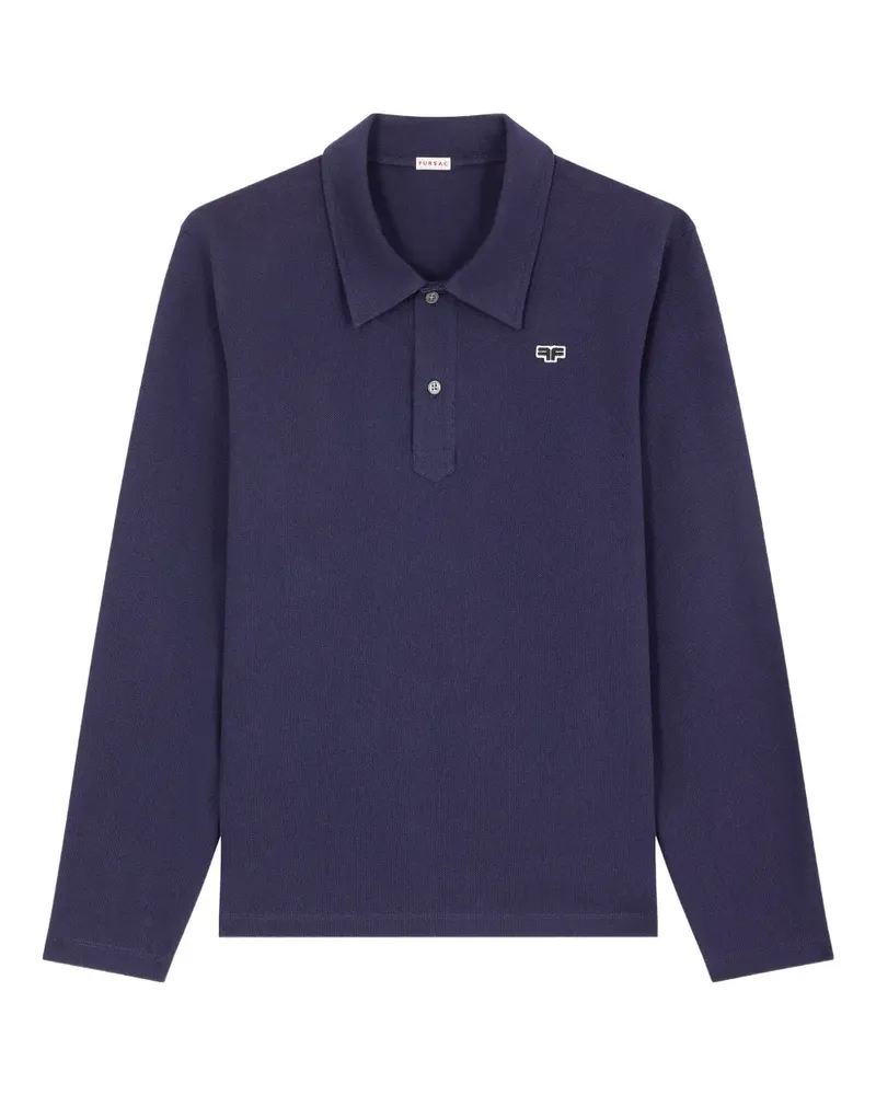 FURSAC Langärmeliges Poloshirt - Blau Blau