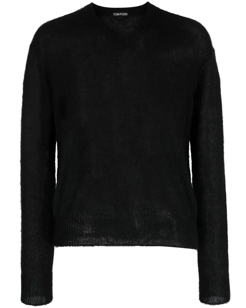 Tom Ford Strickpullover mit V-Ausschnitt - Schwarz Schwarz