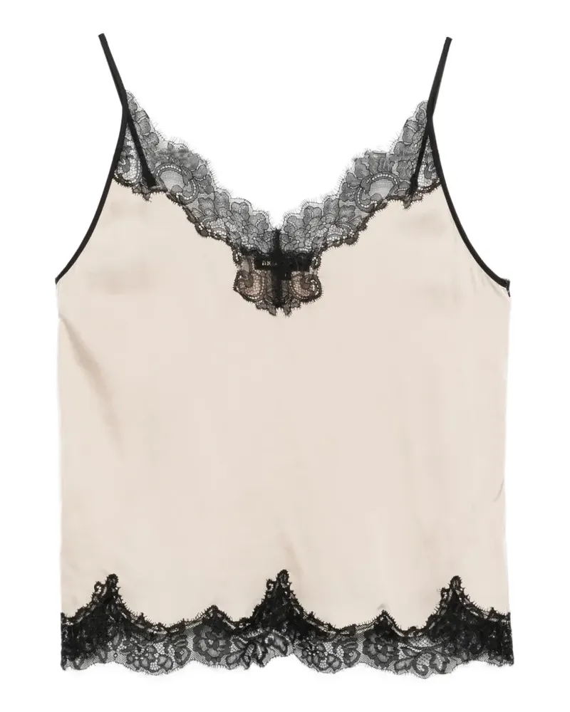 Maje lace-trim top - Nude Nude