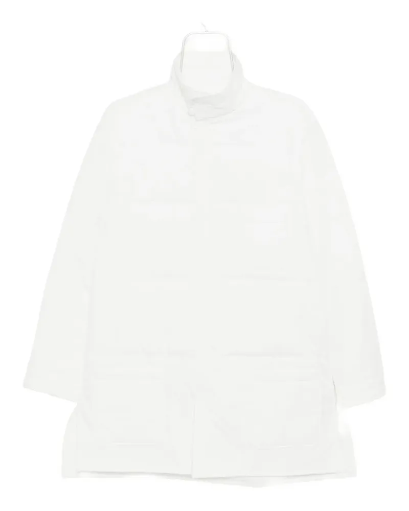 Yohji Yamamoto Wattierte Broad Loop Jacke mit Knöpfen - Weiß Weiß
