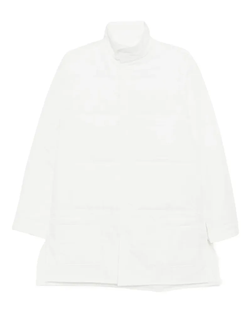 Yohji Yamamoto Wattierte Broad Loop Jacke mit Knöpfen - Weiß Weiß