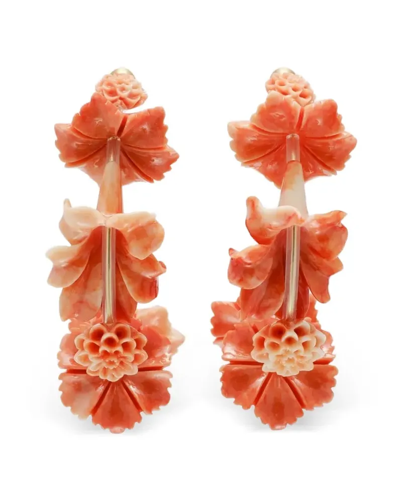 Cult Gaia Kelli floral hoop earrings - Gold Gold