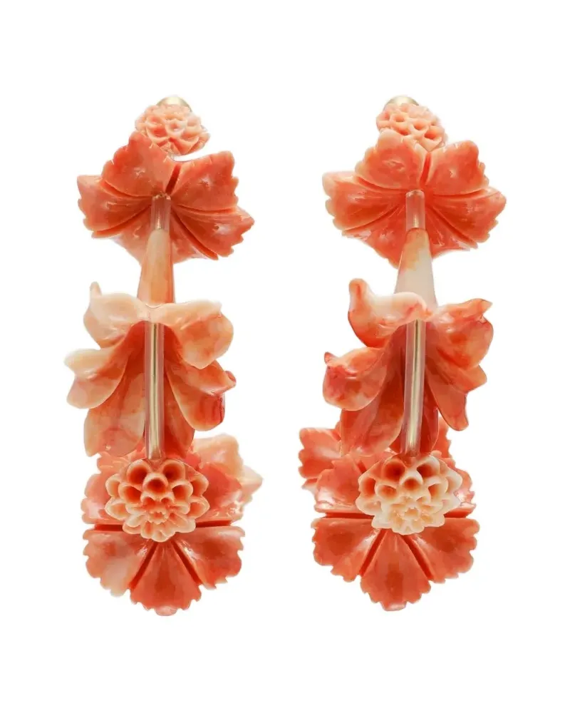 Cult Gaia Kelli floral hoop earrings - Gold Gold