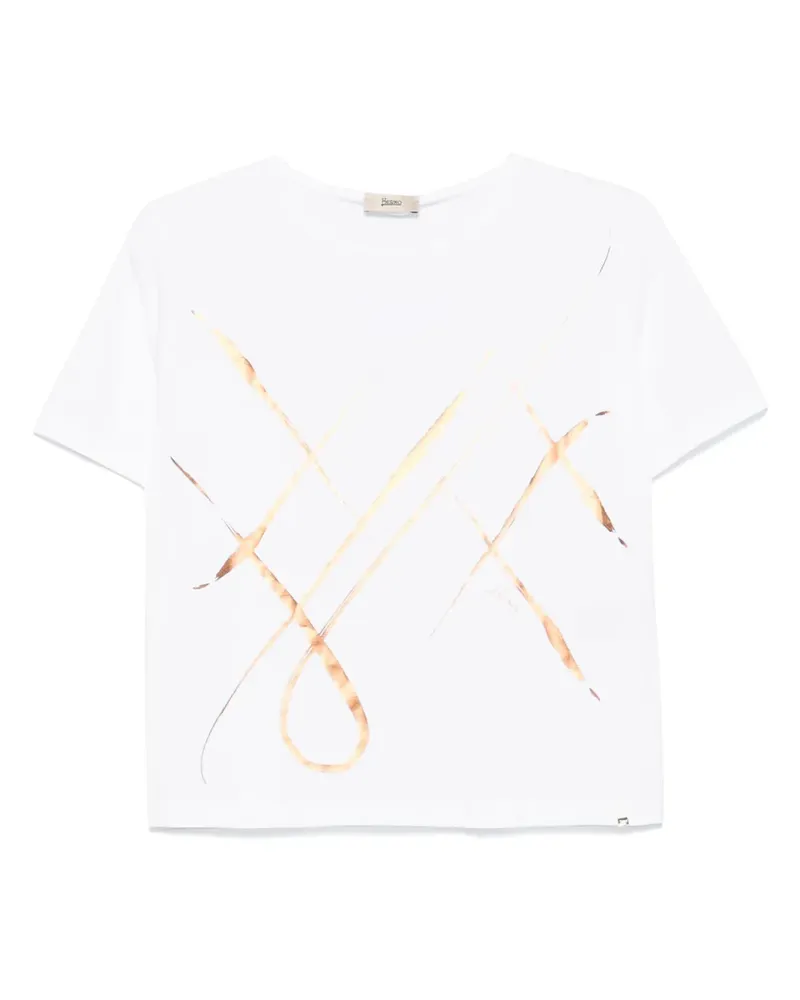 Herno T-Shirt mit grafischem Print - Weiß Weiß