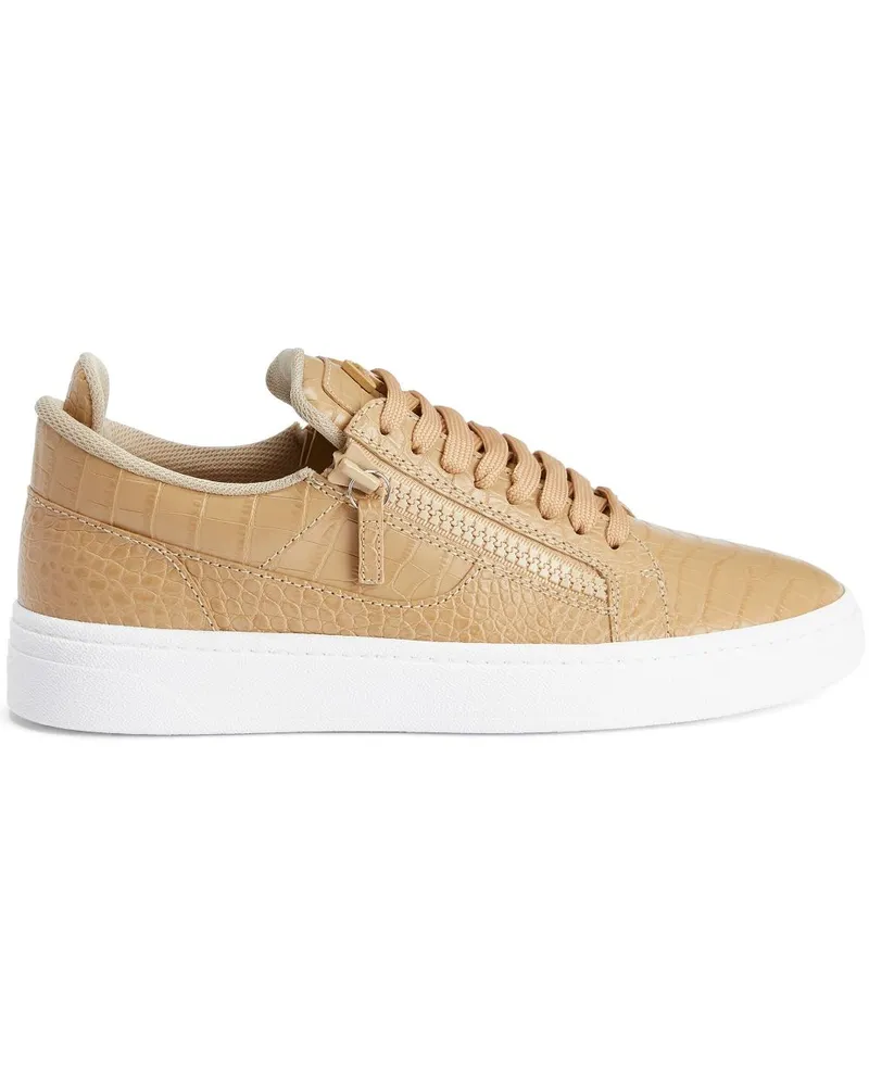 Giuseppe Zanotti Sneakers mit Kroko-Optik - Nude Nude