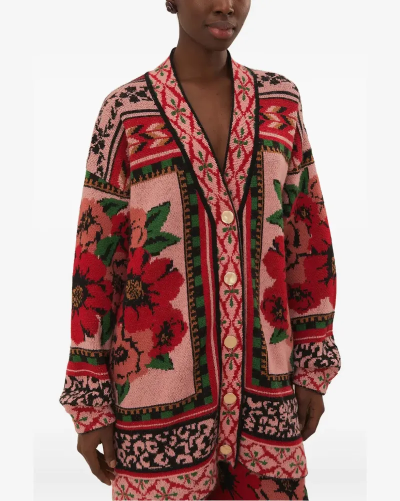 FARM Rio Cardigan mit Blumen-Print - Rosa Rosa