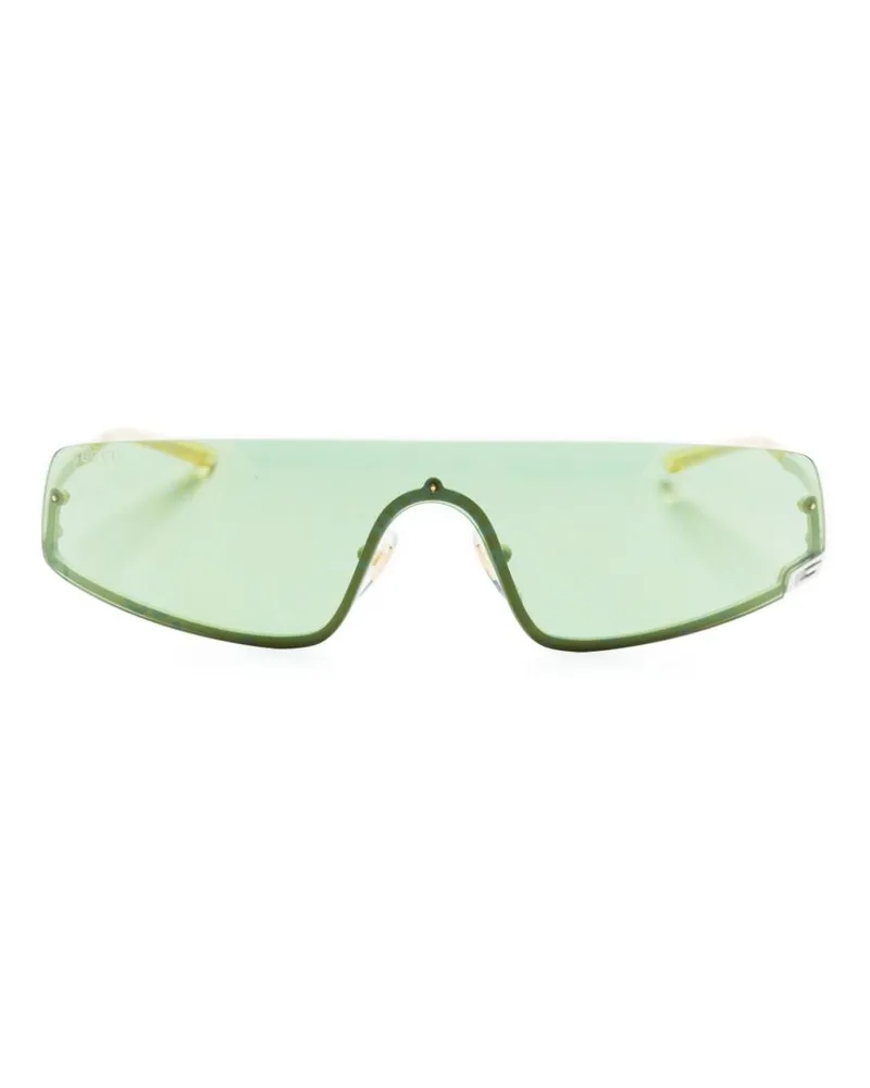 Gucci Square G Sonnenbrille mit Shield-Gestell - Grün Grün