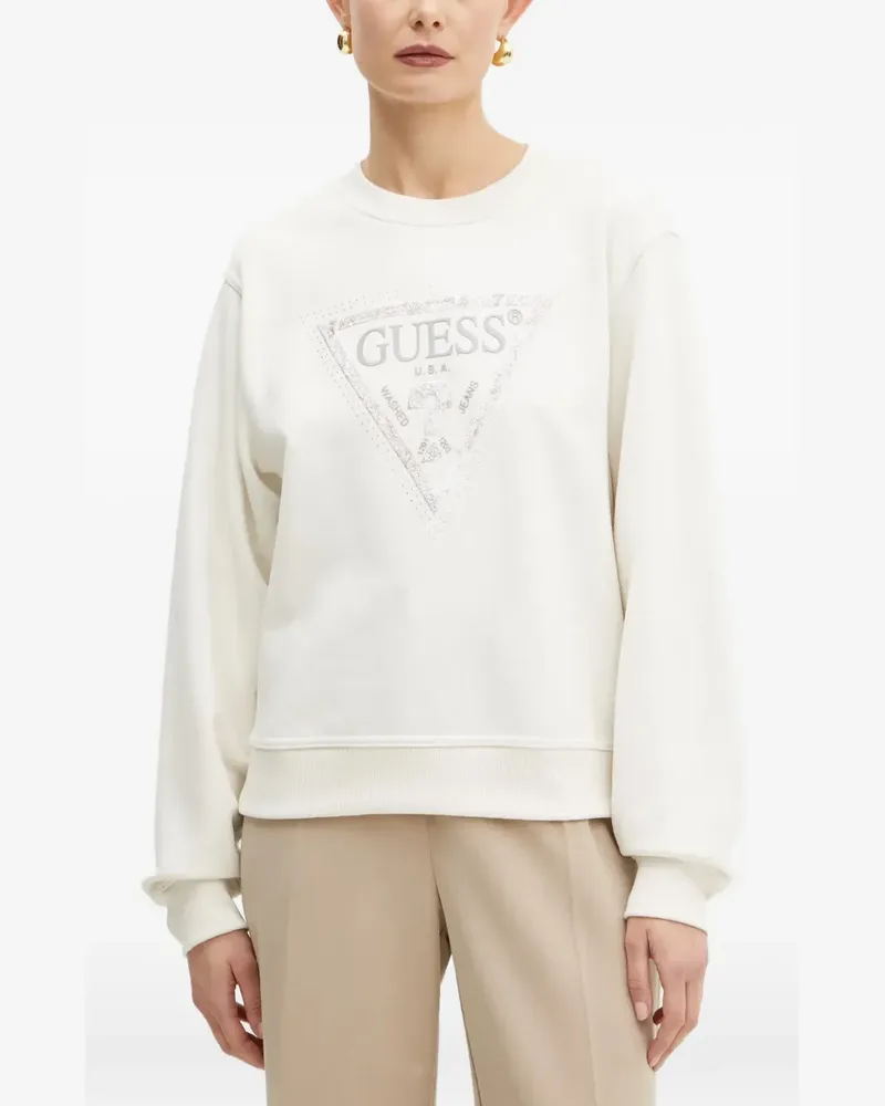 Guess logo-print sequin-embellished sweater - Weiß Weiß