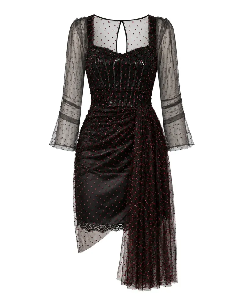 Dolce & Gabbana Minikleid mit Spitzenborten - Schwarz Schwarz