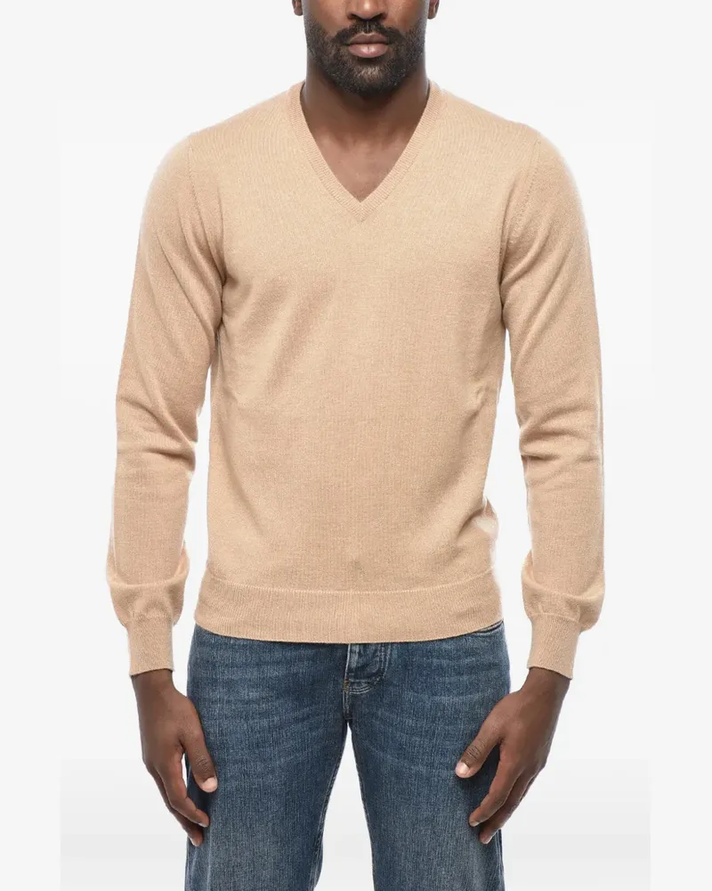 Malo V-neck cashmere sweater - Nude Nude