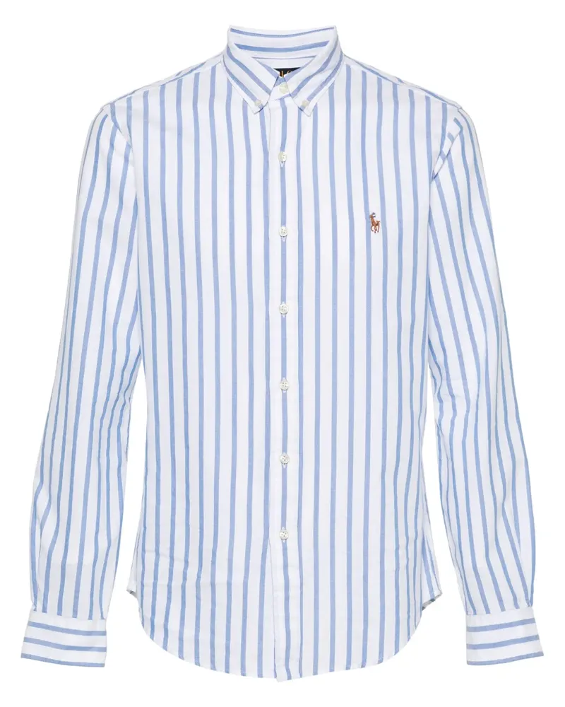 Ralph Lauren Gestreiftes Hemd mit Polo Pony - Weiß Weiß