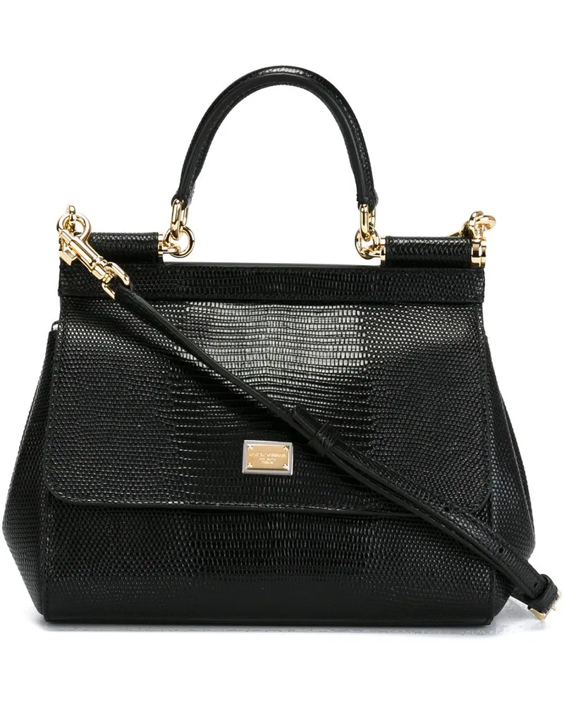 Dolce & Gabbana Mittelgroße Sicily Handtasche - Schwarz Schwarz