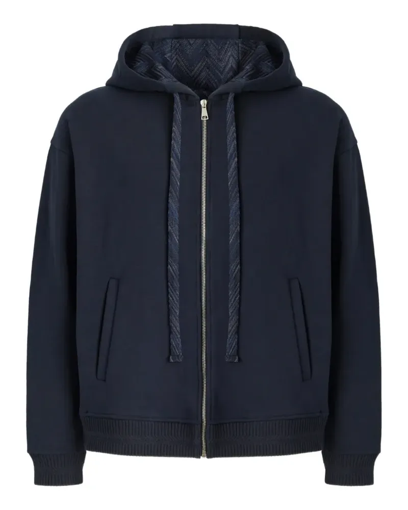 Missoni Zigzag-lining zip-up hoodie - Blau Blau