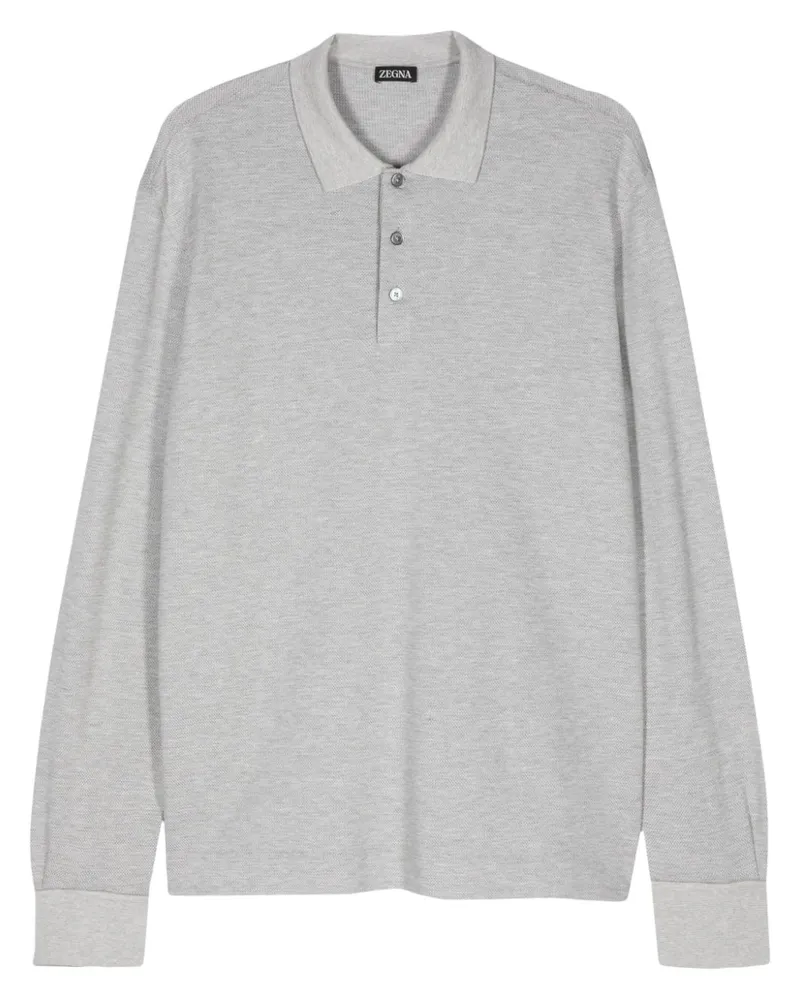 Ermenegildo Zegna Fein gestricktes Poloshirt - Grau Grau