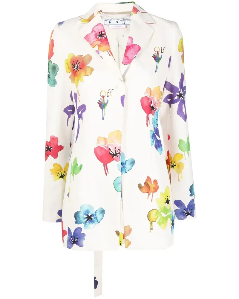 OFF-WHITE Blazer mit Blumen-Print - Nude Nude