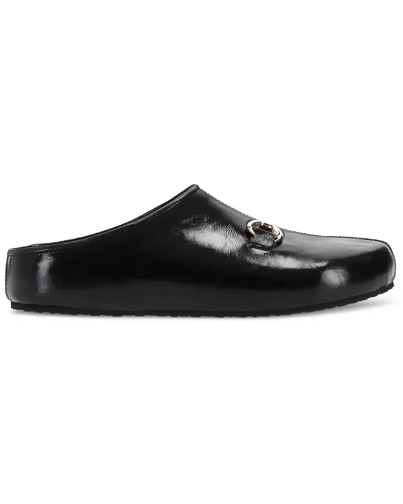 Marine Serre Ms Mules aus Leder - Schwarz Schwarz