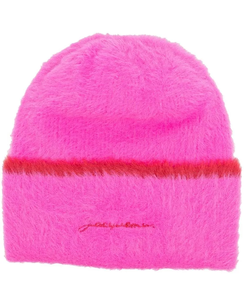 Jacquemus Beanie mit Logo-Stickerei Rosa