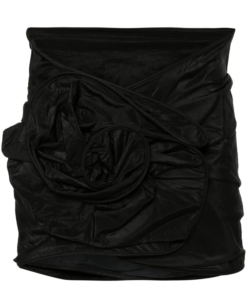 Magda Butrym Minirock mit Rosen-Print - Schwarz Schwarz